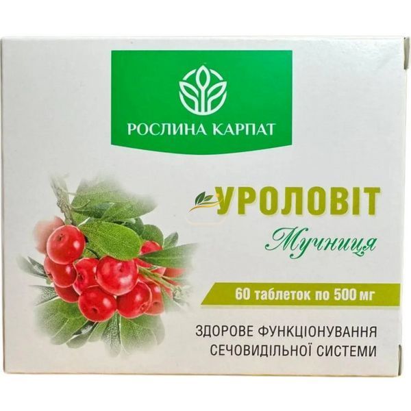 Уроловіт Рослина Карпат 60 таб. Від запалення нирок та сечовивідних шляхів РК0075 фото