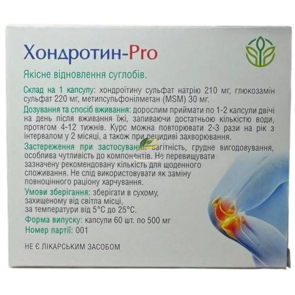 Хондротин PRO 60 капс. Рослина Карпат &ndash; для здоров&rsquo;я та рухливості суглобів РК0081 фото